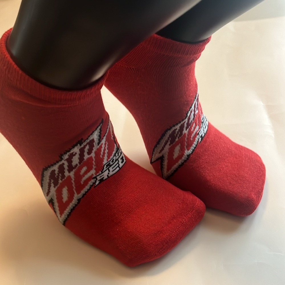 Mountain Dew Code Red Ankle Cotton Socks NWT - Picture 2 of 6